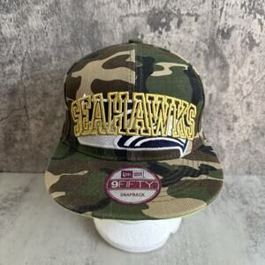 Seattle Seahawks Hat Cap Snapback New Era Camo Camouflage 9Fifty One Size